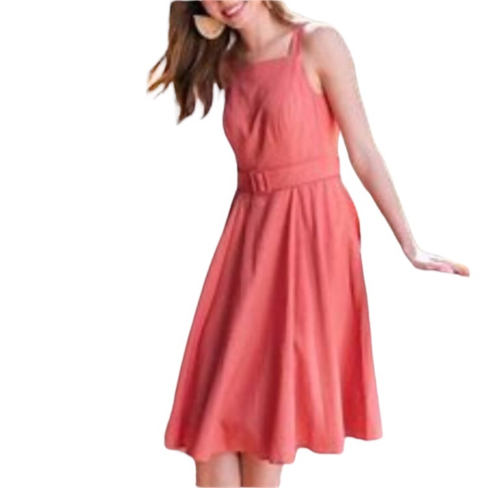 Gal Meets Glam Belted Linen Ruth Dress Sz 6P NWT